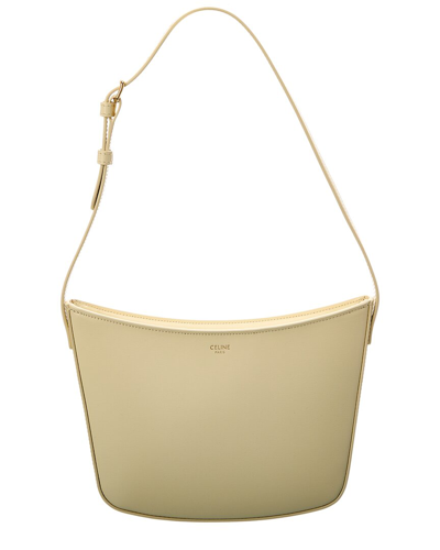 Shop Celine Croque Medium Leather Hobo Bag In Yellow
