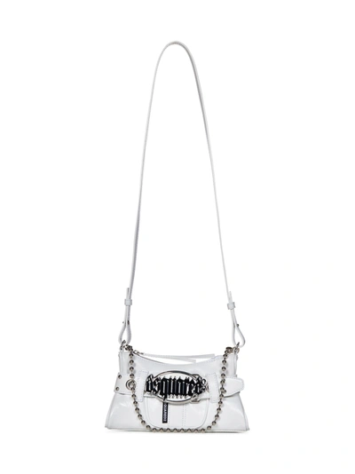 Shop Dsquared2 Gothic Belt Shoulder Bag In Bianco