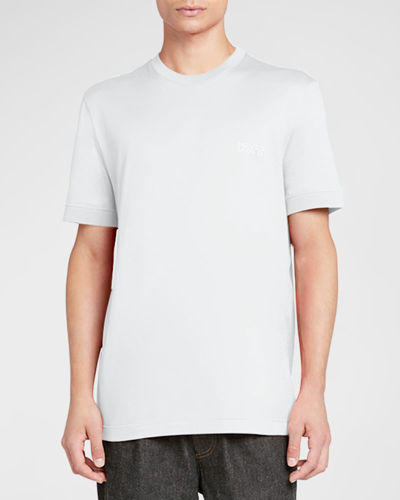 Shop Knt Men's Outline Logo Crewneck T-shirt In White