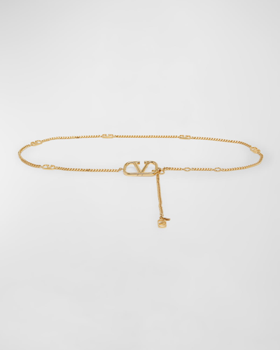 Shop Valentino V-logo Signature Chain Belt In Oro