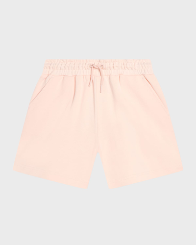 Shop Kenzo Girl's Fleece Drawstring Shorts In Veiled Pink