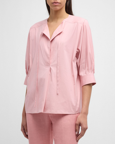 Shop Callas Milano Luna Blouse With Pleated Details In Carnation