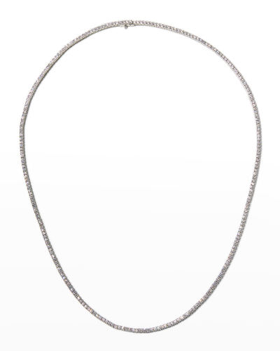 Shop Memoire White Gold 4-prong Diamond Line Necklace, 3.5tcw In 10 White Gold