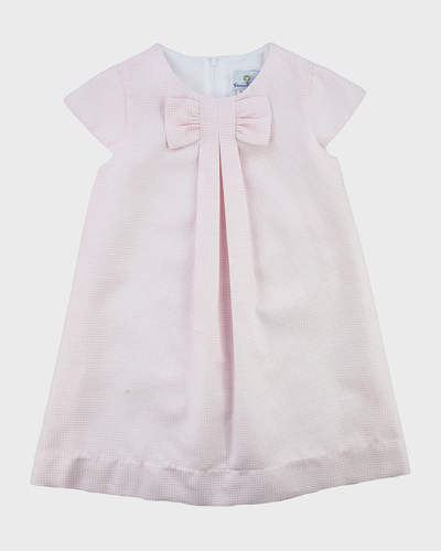 Shop Florence Eiseman Girl's Cotton Pique Dress With Bow In Pink