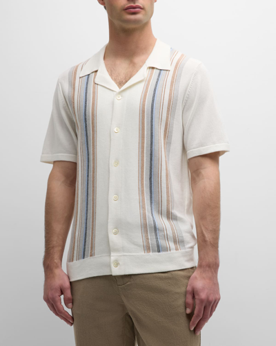 Shop Rails Men's Silas Striped Polo Shirt In White Multi