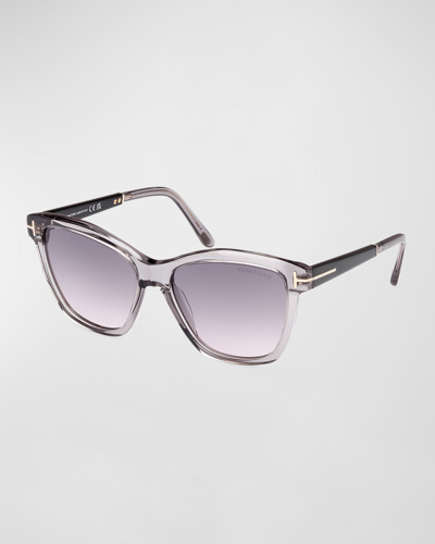Shop Tom Ford Gradient Plastic Cat-eye Sunglasses In Gray