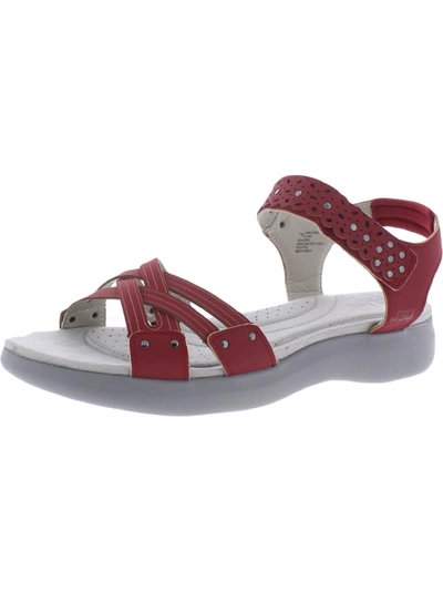 Shop Jbu By Jambu Joanna Vegan Womens Vegan Leather Ankle Strap Footbed Sandals In Red