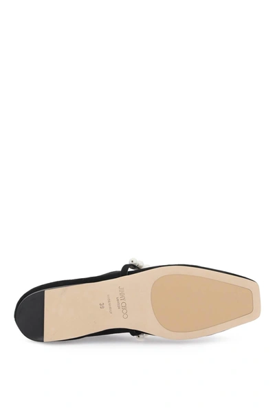 Shop Jimmy Choo Suede Leather Ballerina Flats With Pearl