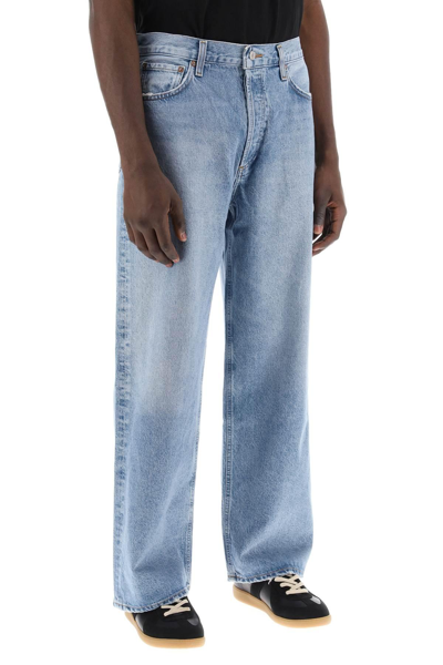 Shop Agolde Low-slung Baggy Jeans In Light Blue