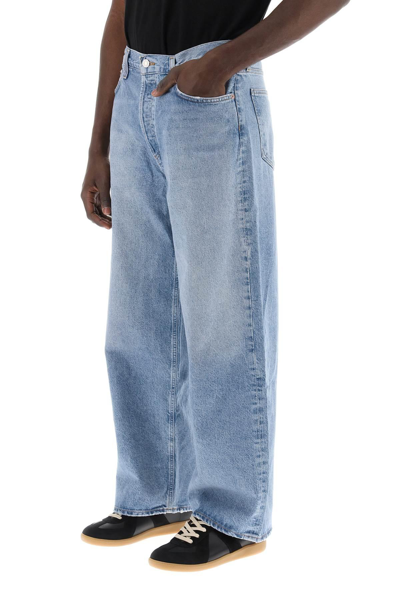 Shop Agolde Low-slung Baggy Jeans In Light Blue