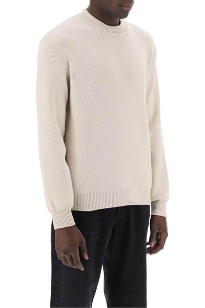 Shop Golden Goose Davis Cotton Rib Sweater In Beige