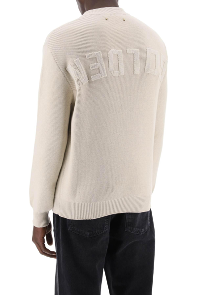 Shop Golden Goose Davis Cotton Rib Sweater In Beige