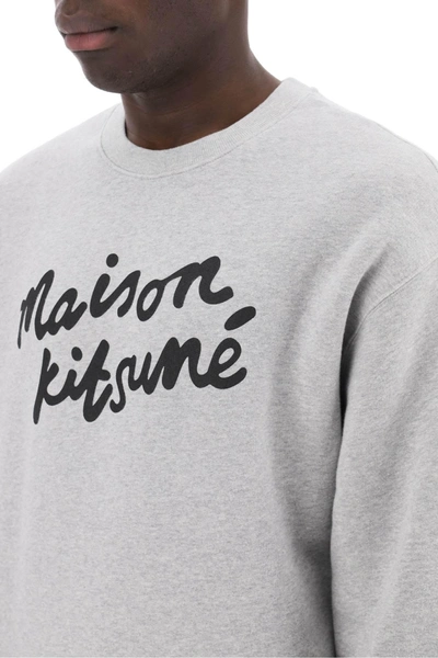 Shop Maison Kitsuné Maison Kitsune Crewneck Sweatshirt With Logo