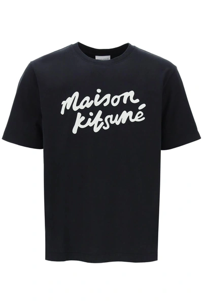 Shop Maison Kitsuné Maison Kitsune T Shirt With Logo In Handwriting