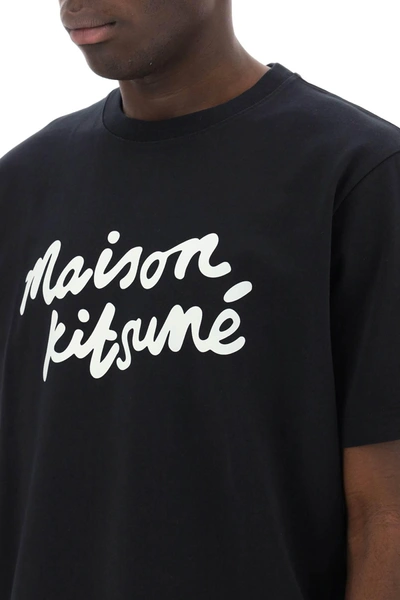 Shop Maison Kitsuné Maison Kitsune T Shirt With Logo In Handwriting