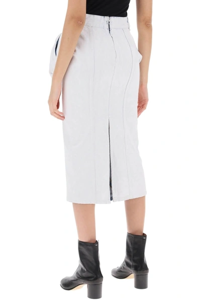 Shop Maison Margiela Crinkled Denim Ruffled Skirt