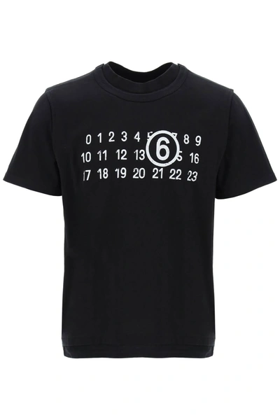 Shop Mm6 Maison Margiela Layered T Shirt With Numeric Signature Print Effect