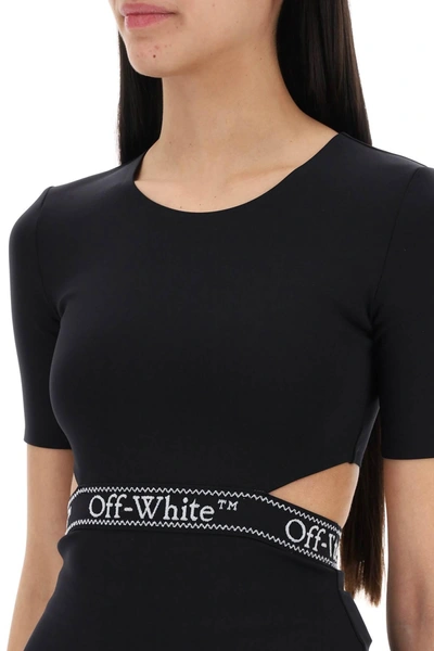 Shop Off-white Off White "logo Band T Shirt With Cut Out Design