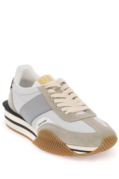 Shop Tom Ford James Sneakers In Lycra And Suede Leather