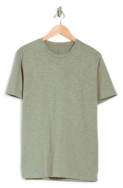 Shop 14th & Union Short Sleeve Slub Crewneck T-shirt In Green Clay