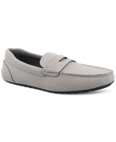 Shop Alfani Men's Marco Slip-on Penny Drivers, Created For Macy's In Grey