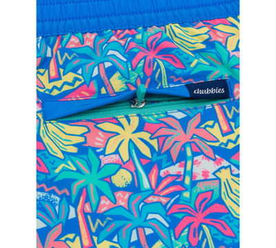 Shop Chubbies Big Boys The Tropical Bunches Classic Swim Trunks In Bright Blue