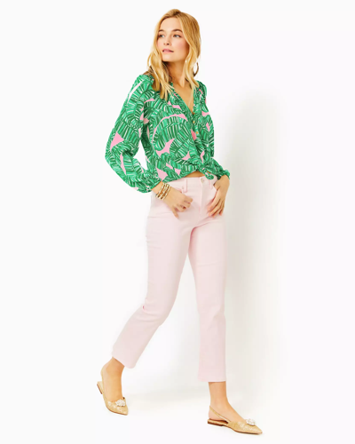 Shop Lilly Pulitzer 27" Annet High Rise Crop Flare Pant In Misty Pink
