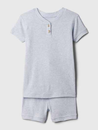Shop Gap Baby Organic Cotton Pj Shorts Set In Blue