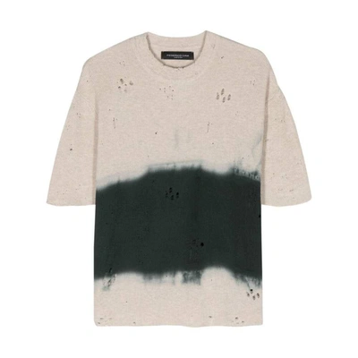 Shop Federico Cina T-shirts In Neutrals/grey