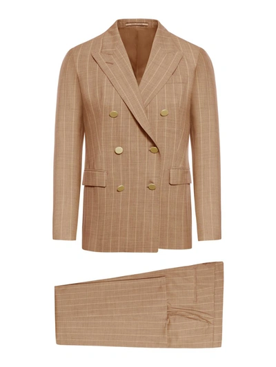 Shop Tagliatore Formal Suit In Brown