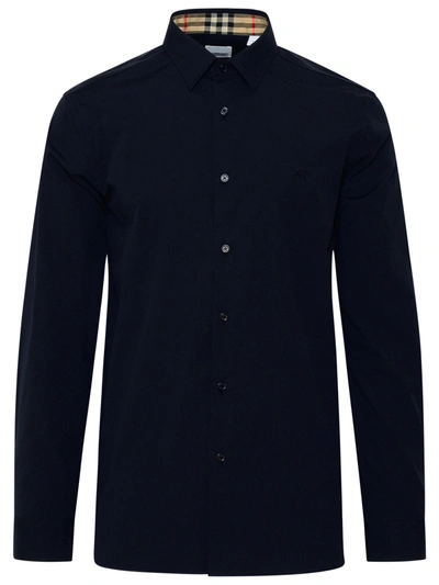 Shop Burberry Man Sherfield Shirt In Blue Cotton
