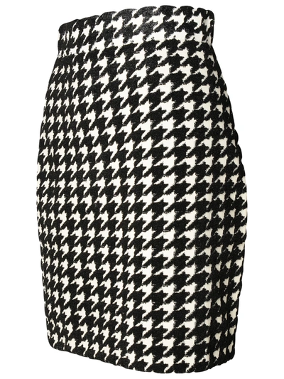 Shop Burberry Woman  Black Viscose Blend Skirt In Multicolor
