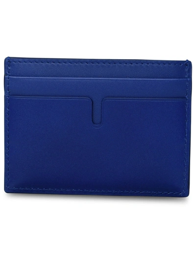 Shop Burberry Woman  Blue Leather Cardholder