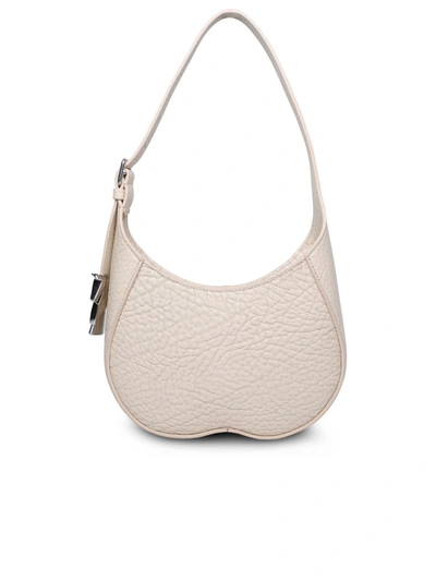 Shop Burberry Woman  Small 'chess' Ivory Leather Bag In Cream