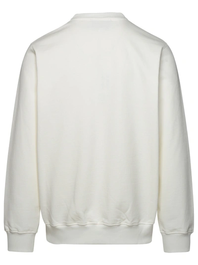 Shop Casablanca Man  'le Jeu' White Organic Cotton Sweatshirt