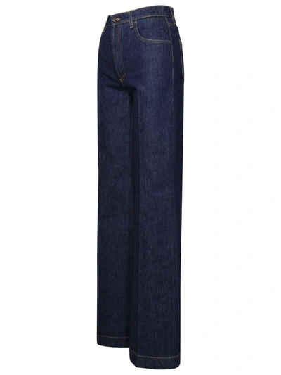 Shop Dolce & Gabbana Woman  Dark Blue Cotton Jeans