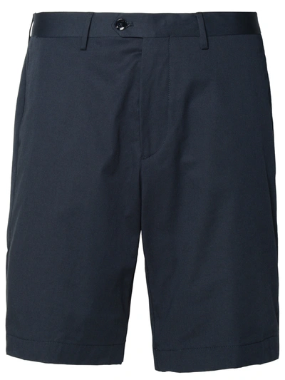 Shop Etro Uomo Navy Cotton Bermuda Shorts In Blue
