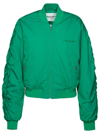 Shop Isabel Marant Étoile Isabel Marant Etoile 'bessime' Emerald Green Cotton Blend Bomber Jacket Woman