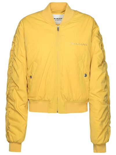 Shop Isabel Marant Étoile Isabel Marant Etoile 'bessime' Yellow Cotton Blend Bomber Jacket Woman
