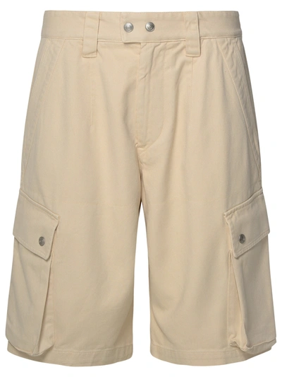 Shop Isabel Marant Beige Cotton Bermuda Shorts Man In Cream