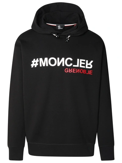 Shop Moncler Grenoble Man  Grenoble Black Cotton Sweatshirt