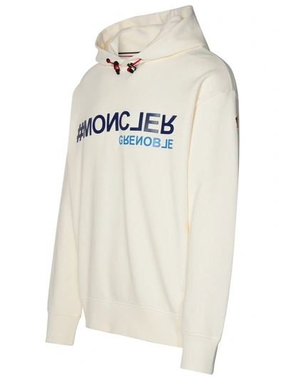 Shop Moncler Grenoble Ivory Cotton Sweatshirt Man In White