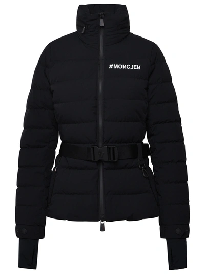 Shop Moncler Grenoble Woman  Grenoble Bettex Black Technical Poplin Down Jacket