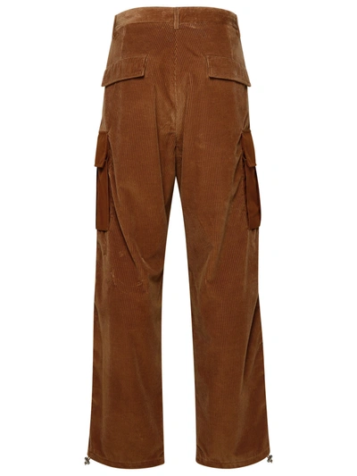 Shop Moncler Brown Cotton Cargo Pants Man