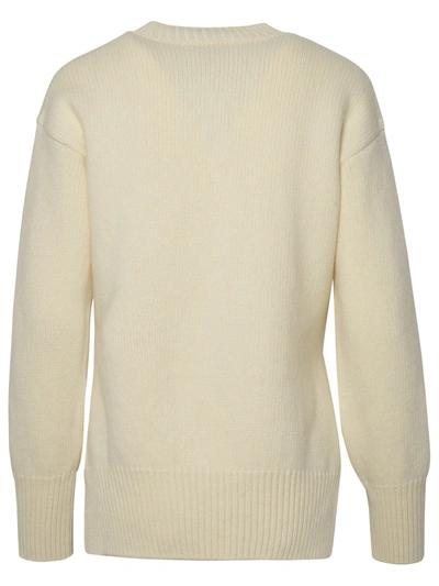 Shop Off-white Woman  'boiled' Ivory Wool Sweater In Cream