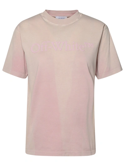 Shop Off-white Pink Cotton Blend T-shirt Woman
