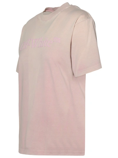 Shop Off-white Pink Cotton Blend T-shirt Woman