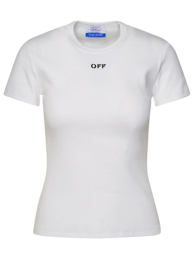 Shop Off-white Woman  White Cotton T-shirt