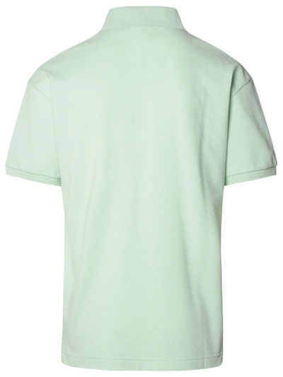 Shop Palm Angels Polo Shirt In Green Cotton Man