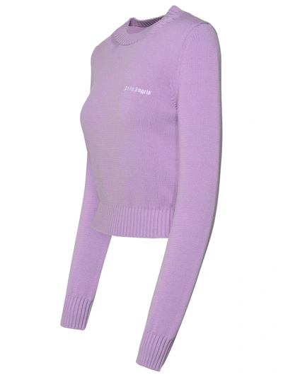 Shop Palm Angels Lilac Cotton Sweater Woman In Multicolor